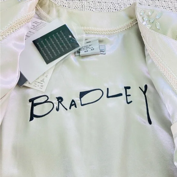 Bradley Bayou Pearlized Ivory Leather Jacket Rhinestone Pockets (Plus Size 1X) - Picture 7 of 14